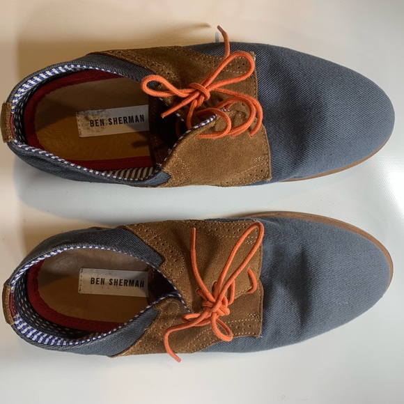 Ben Sherman | Blue & Brown Oxfords Men’s Shoes 7 - Picture 3 of 6